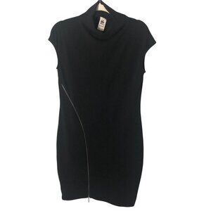 S-Twelve Mock Neck Cap Sleeve Sheath Tunic Dress